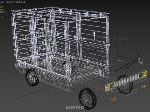 CANTER STORE SHOP BOX TRUCK DELIVERY PICKUP CARGO LORRY WAGON 3Dモデル