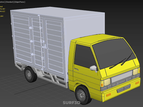 CANTER STORE SHOP BOX TRUCK DELIVERY PICKUP CARGO LORRY WAGON 3Dモデル