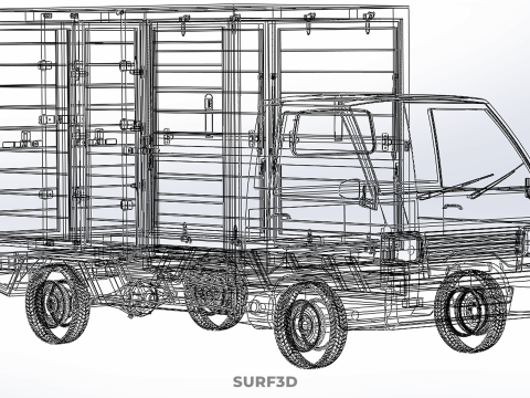 CANTER STORE SHOP BOX TRUCK DELIVERY PICKUP CARGO LORRY WAGON 3Dモデル