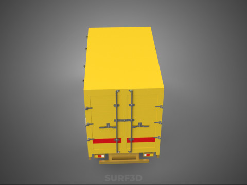 GENERIC YELLOW SMALL DELIVERY TRUCK EXPRESS BOX PICKUP CARGO VAN 3D 模型