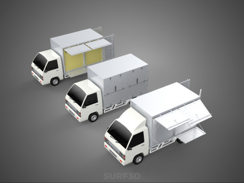 COLLECTION BOX TRUCK DELIVERY CARGO PICKUP FREIGHT CUBE VAN CAR 3Dモデル