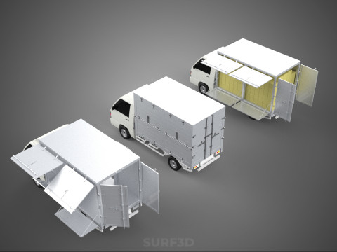 COLLECTION BOX TRUCK DELIVERY CARGO PICKUP FREIGHT CUBE VAN CAR 3D Model