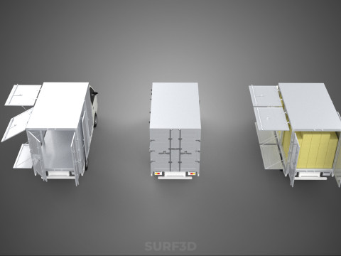 COLLECTION BOX TRUCK DELIVERY CARGO PICKUP FREIGHT CUBE VAN CAR 3D Model