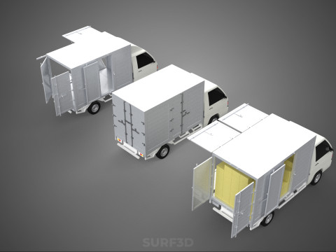 COLLECTION BOX TRUCK DELIVERY CARGO PICKUP FREIGHT CUBE VAN CAR 3D Model