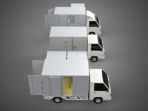 COLLECTION BOX TRUCK DELIVERY CARGO PICKUP FREIGHT CUBE VAN CAR 3D Model