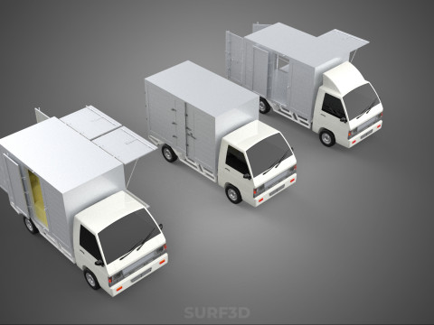 COLLECTION BOX TRUCK DELIVERY CARGO PICKUP FREIGHT CUBE VAN CAR 3D Model