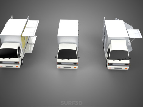 COLLECTION BOX TRUCK DELIVERY CARGO PICKUP FREIGHT CUBE VAN CAR 3D Model