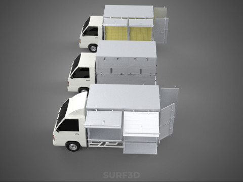 COLLECTION BOX TRUCK DELIVERY CARGO PICKUP FREIGHT CUBE VAN CAR 3D Model