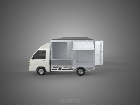 COLLECTION BOX TRUCK DELIVERY CARGO PICKUP FREIGHT CUBE VAN CAR 3D Model