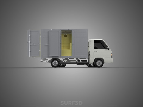 COLLECTION BOX TRUCK DELIVERY CARGO PICKUP FREIGHT CUBE VAN CAR 3D Model
