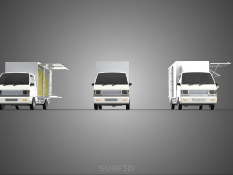 COLLECTION BOX TRUCK DELIVERY CARGO PICKUP FREIGHT CUBE VAN CAR 3D Model