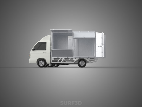 COLLECTION BOX TRUCK DELIVERY CARGO PICKUP FREIGHT CUBE VAN CAR 3D Model