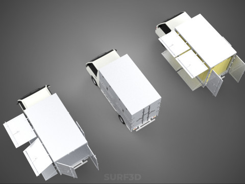 COLLECTION BOX TRUCK DELIVERY CARGO PICKUP FREIGHT CUBE VAN CAR 3D Model