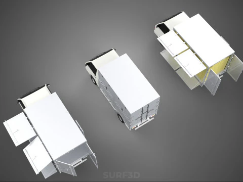 COLLECTION BOX TRUCK DELIVERY CARGO PICKUP FREIGHT CUBE VAN CAR 3D Model