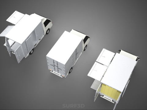 COLLECTION BOX TRUCK DELIVERY CARGO PICKUP FREIGHT CUBE VAN CAR 3D Model