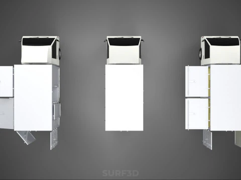 COLLECTION BOX TRUCK DELIVERY CARGO PICKUP FREIGHT CUBE VAN CAR 3D Model