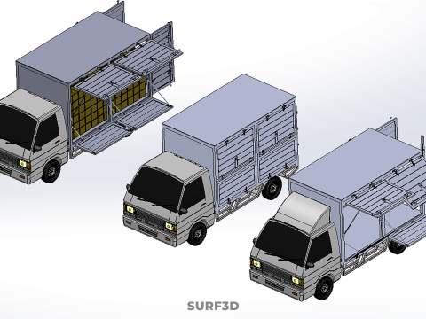 COLLECTION BOX TRUCK DELIVERY CARGO PICKUP FREIGHT CUBE VAN CAR 3D Model