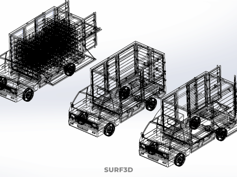 COLLECTION BOX TRUCK DELIVERY CARGO PICKUP FREIGHT CUBE VAN CAR 3D Model