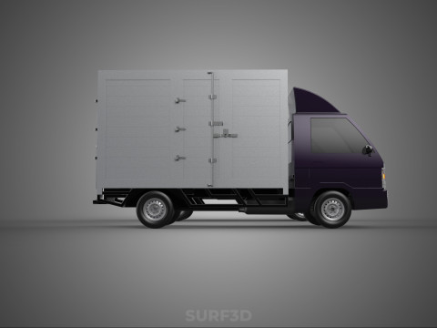 2 CONFIGURATION OPEN CLOSED BOX TRUCK DELIVERY CARGO PICKUP VAN 3D Model