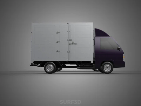 2 CONFIGURATION OPEN CLOSED BOX TRUCK DELIVERY CARGO PICKUP VAN 3D Model