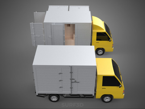 LIGHT DUTY BOX TRUCK DELIVERY CARGO PACKAGE PICKUP VAN LORRY CAR Model 3D
