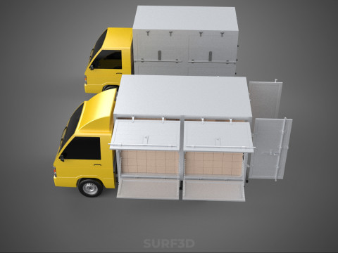 LIGHT DUTY BOX TRUCK DELIVERY CARGO PACKAGE PICKUP VAN LORRY CAR Model 3D