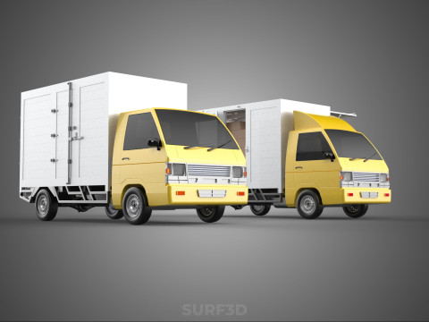 LIGHT DUTY BOX TRUCK DELIVERY CARGO PACKAGE PICKUP VAN LORRY CAR Model 3D