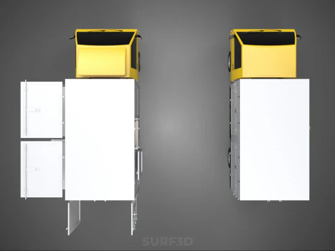 LIGHT DUTY BOX TRUCK DELIVERY CARGO PACKAGE PICKUP VAN LORRY CAR 3D Model