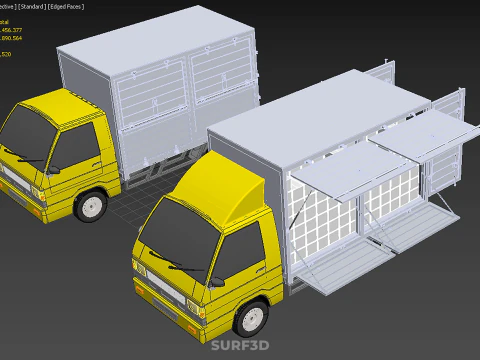 LIGHT DUTY BOX TRUCK DELIVERY CARGO PACKAGE PICKUP VAN LORRY CAR 3D Model