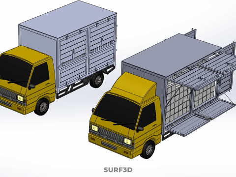 LIGHT DUTY BOX TRUCK DELIVERY CARGO PACKAGE PICKUP VAN LORRY CAR Model 3D