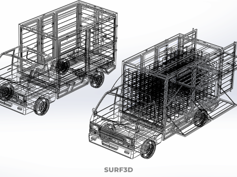 LIGHT DUTY BOX TRUCK DELIVERY CARGO PACKAGE PICKUP VAN LORRY CAR Model 3D