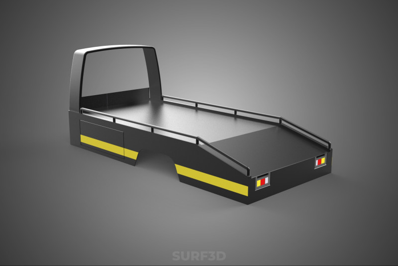 BED ONLY FLATBED TOW TRUCK CAR CARRIER PARKED RECOVERY SERVICE 3D Model .c4d .max .obj .3ds .fbx .stl .blend 