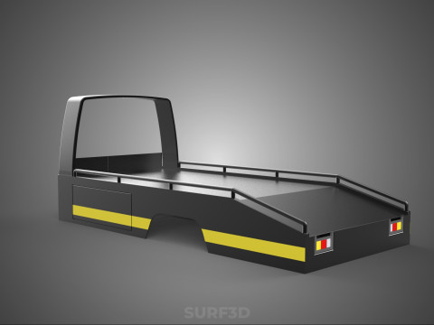 BED ONLY FLATBED TOW TRUCK CAR CARRIER PARKED RECOVERY SERVICE 3D Model