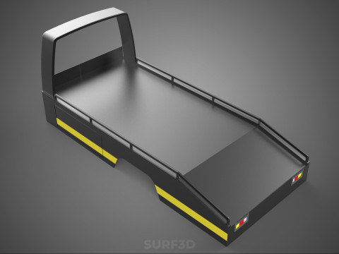 BED ONLY FLATBED TOW TRUCK CAR CARRIER PARKED RECOVERY SERVICE 3D Model