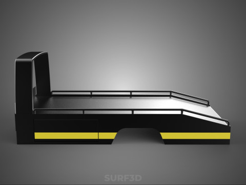 BED ONLY FLATBED TOW TRUCK CAR CARRIER PARKED RECOVERY SERVICE 3D Model
