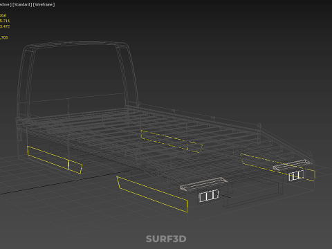 BED ONLY FLATBED TOW TRUCK CAR CARRIER PARKED RECOVERY SERVICE 3D Model