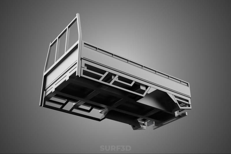 PICKUP TRUCK BED FLATBED CARGO TRAY PICK UP FLAT DECK BAKKIE UTE 3D मॉडल .c4d .max .obj .3ds .fbx .stl .blend 
