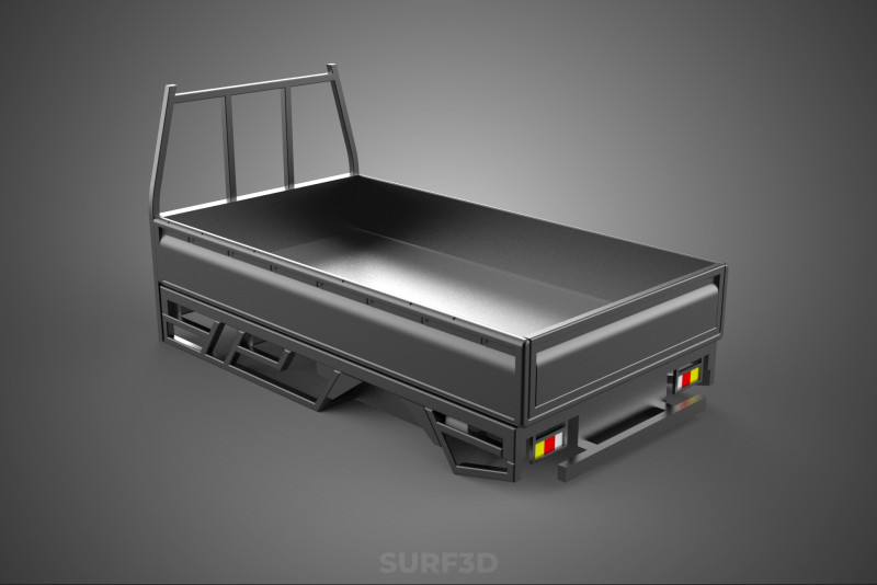 FLATDECK PICKUP TRUCK BED HEADBOARD STRUCTURE FRAME HEAD RACK 3D Model .c4d .max .obj .3ds .fbx .stl .blend