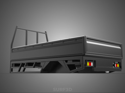 FLATDECK PICKUP TRUCK BED HEADBOARD STRUCTURE FRAME HEAD RACK 3D Model