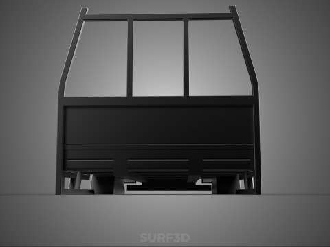 FLATDECK PICKUP TRUCK BED HEADBOARD STRUCTURE FRAME HEAD RACK 3D Model