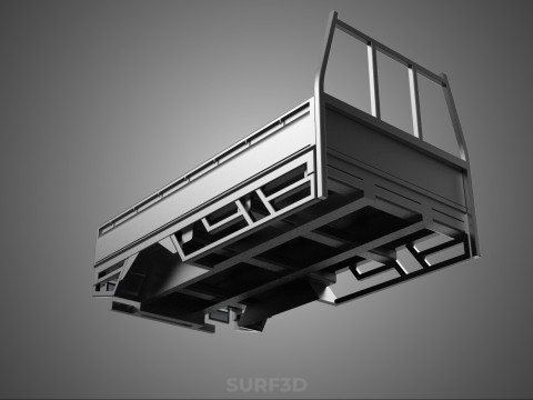 FLATDECK PICKUP TRUCK BED HEADBOARD STRUCTURE FRAME HEAD RACK 3D Model
