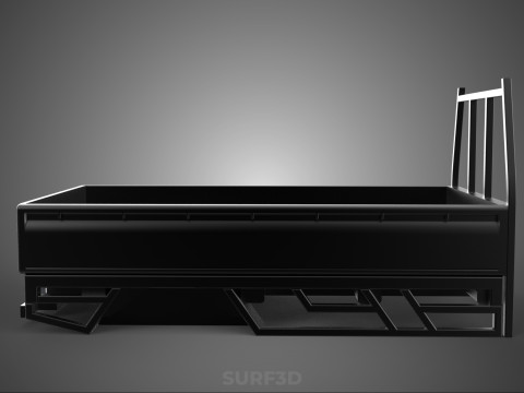 FLATDECK PICKUP TRUCK BED HEADBOARD STRUCTURE FRAME HEAD RACK 3D Model