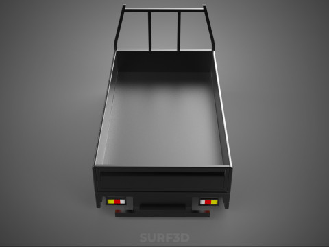FLATDECK PICKUP TRUCK BED HEADBOARD STRUCTURE FRAME HEAD RACK 3D Model