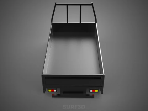 FLATDECK PICKUP TRUCK BED HEADBOARD STRUCTURE FRAME HEAD RACK 3D Model