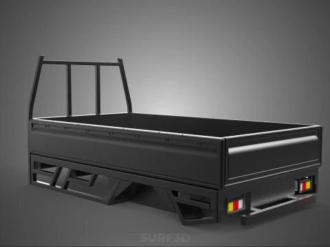 FLATDECK PICKUP TRUCK BED HEADBOARD STRUCTURE FRAME HEAD RACK 3D Model
