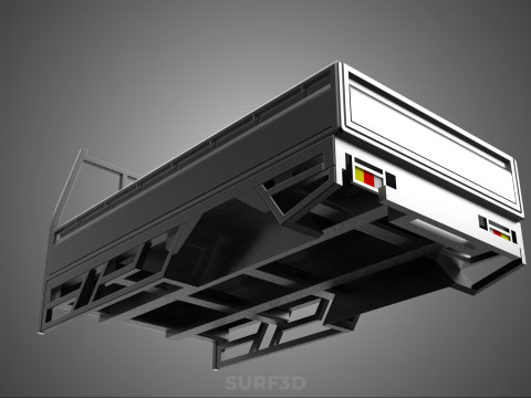 FLATDECK PICKUP TRUCK BED HEADBOARD STRUCTURE FRAME HEAD RACK 3D Model