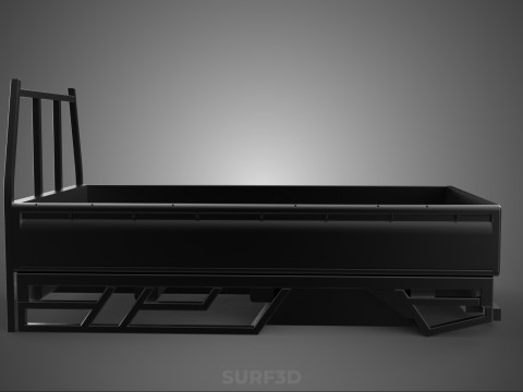 FLATDECK PICKUP TRUCK BED HEADBOARD STRUCTURE FRAME HEAD RACK 3D Model
