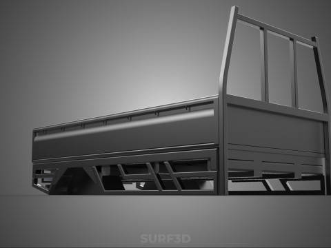 FLATDECK PICKUP TRUCK BED HEADBOARD STRUCTURE FRAME HEAD RACK 3D Model