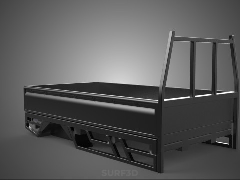 FLATDECK PICKUP TRUCK BED HEADBOARD STRUCTURE FRAME HEAD RACK 3D Model