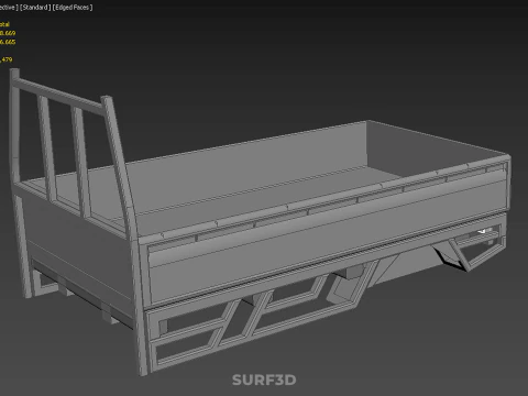 FLATDECK PICKUP TRUCK BED HEADBOARD STRUCTURE FRAME HEAD RACK 3D Model